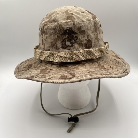 SEKRI INDUSTRIES, INC. Other - USMC Marine Corps MARPAT Desert Boonie Hat Small SEKRI Camo Wide Brim Chin Strap